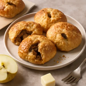 Friss, fűszeres almás Eccles cake mazsolával