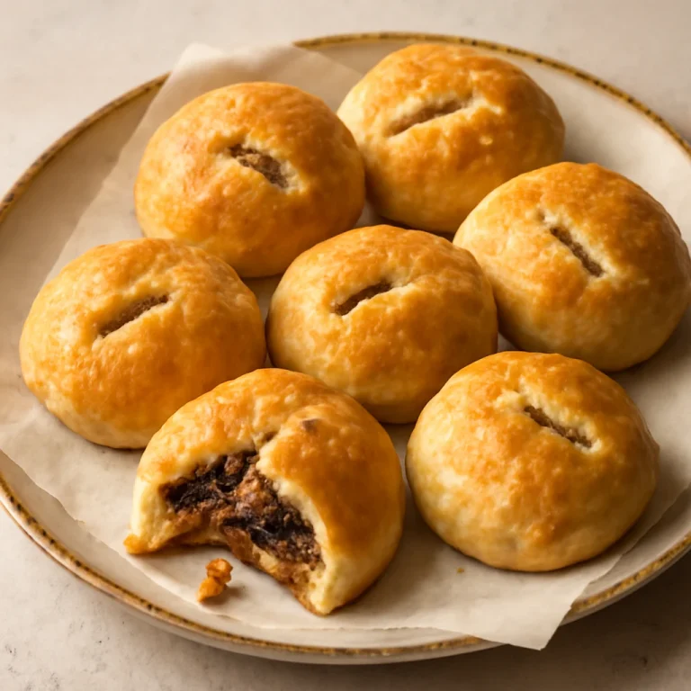 Gluténmentes Eccles cake, édes mazsolás töltelékkel és aranybarnára sült tésztával