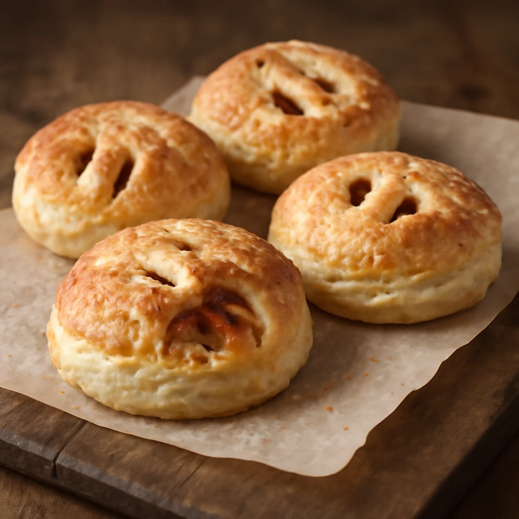 Ropogós Eccles cake, friss sárgabarackkal töltve