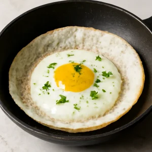 Indiai tojásos appam, frissen tálalva korianderrel