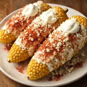 Mexikói elote chili porral, sajttal és tejföllel