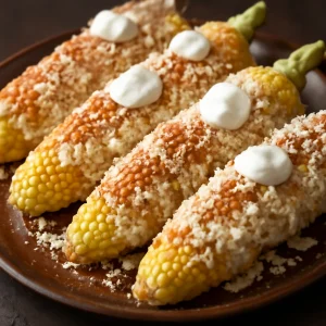Mexikói elote fokhagymás majonézzel, sajttal és tejföllel