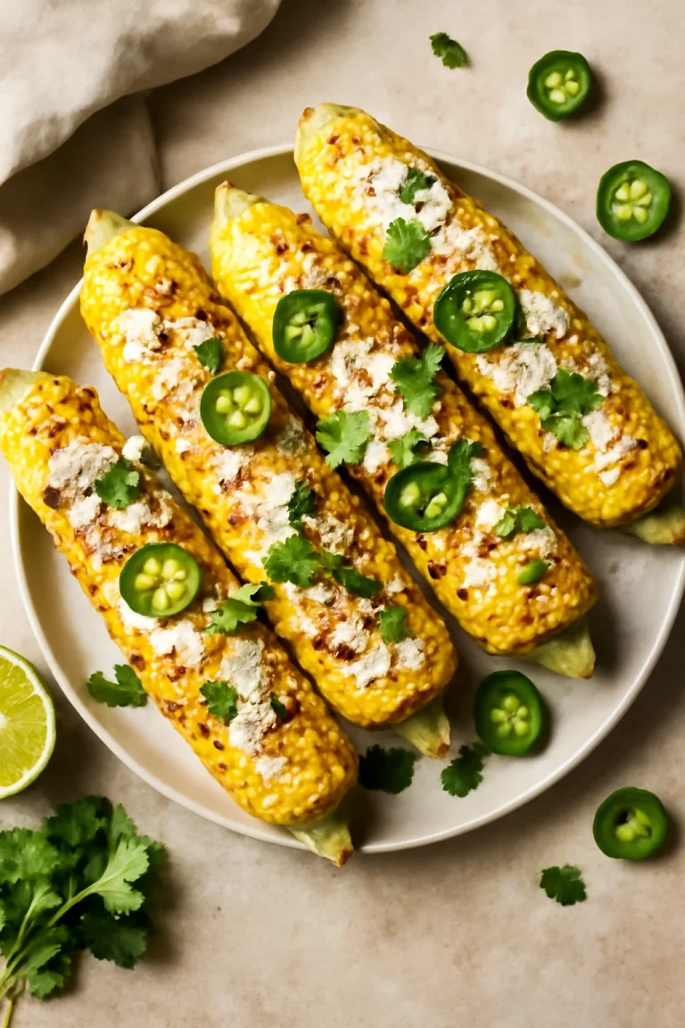 Elote jalapeñóval, frissen tálalva