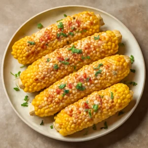 Friss elote kukorica parmezánnal és chili porral