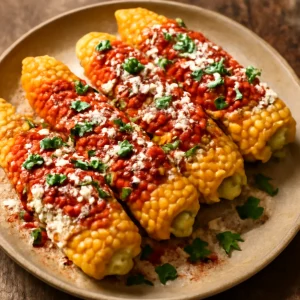 Mexikói elote salsa szósszal és tejföllel