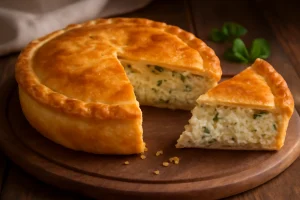Finom portugál empadão de queijo sajtos töltelékkel