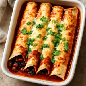 Fűszeres babos enchilada sajt és szósz feltéttel