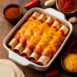 Sajtos enchilada, gazdag fűszeres szószban