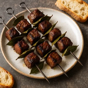 Portugál húsnyárs babérlevéllel, grillezve