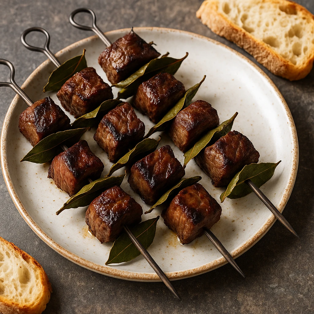 Portugál húsnyárs babérlevéllel, grillezve