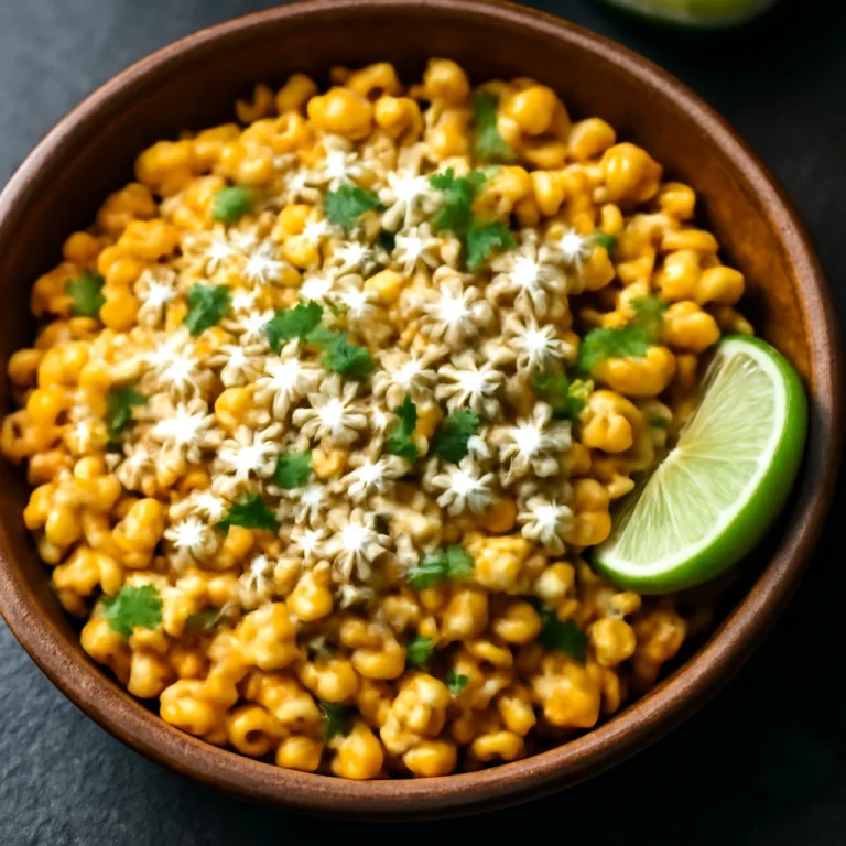Esquites cotija sajttal, mexikói fűszeres kukorica cotija sajttal, korianderrel