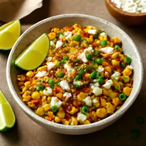 Friss mexikói esquites feta sajttal