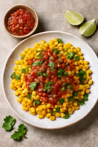Fűszeres mexikói kukorica salsa szósszal
