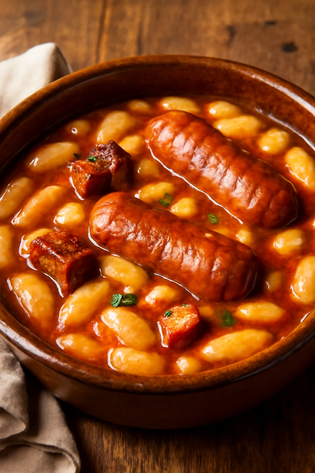 Fűszeres spanyol fabada chorizóval és friss babbal
