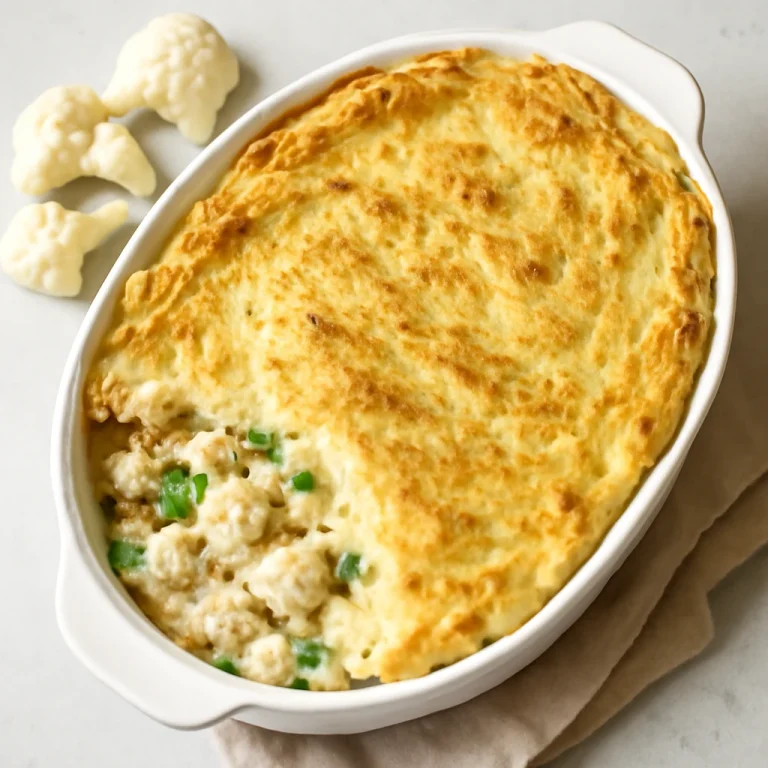 Fish pie karfiolos pürével, aranybarna krémes burgonyával és halas töltelékkel