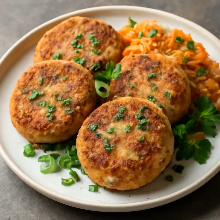 Fishcake édesburgonyával, zöldhagyma és petrezselyem díszítéssel