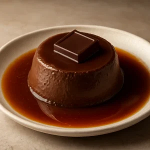 Krémes csokoládés flan karamellás öntettel