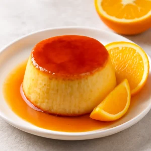 Friss narancsos flan, karamellizált tetejével