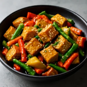 Vegán frango xadrez tofuval és zöldségekkel