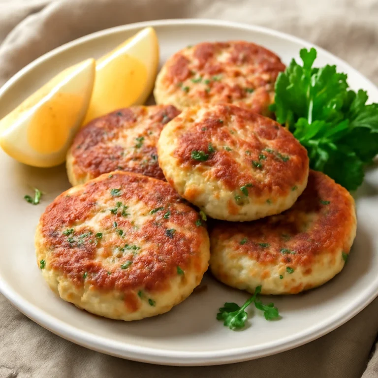 Frikadeller halból, citrommal és petrezselyemmel tálalva