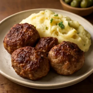 Ínycsiklandó frikadeller sertéshússal és burgonyapürével