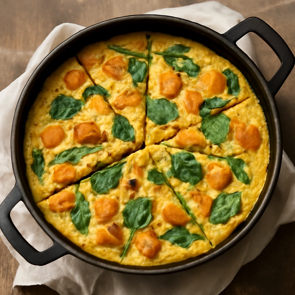 EgyszerÅ± frittata, Ã©desburgonyÃ¡val Ã©s spenÃ³ttal