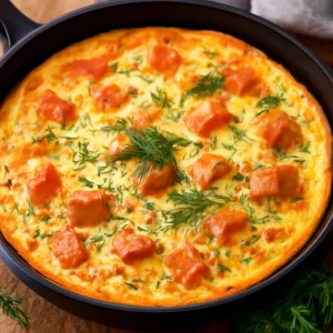 Egyszerű frittata füstölt lazaccal és kaporral