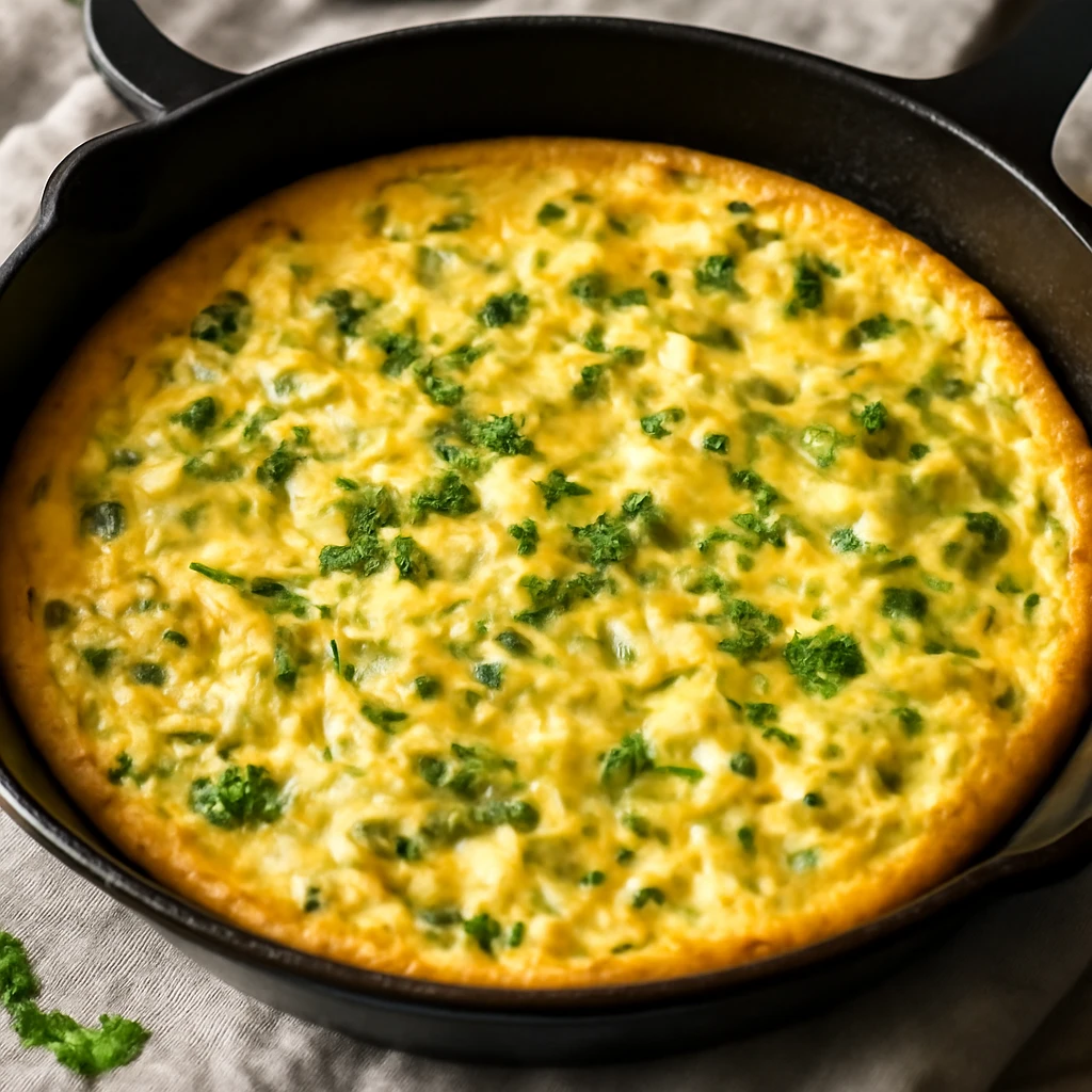 Friss frittata póréhagymával és gruyère sajttal