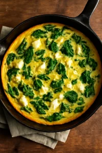 Friss frittata spenóttal és fetával