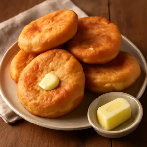 Friss és ropogós Fry Bake vajjal tálalva