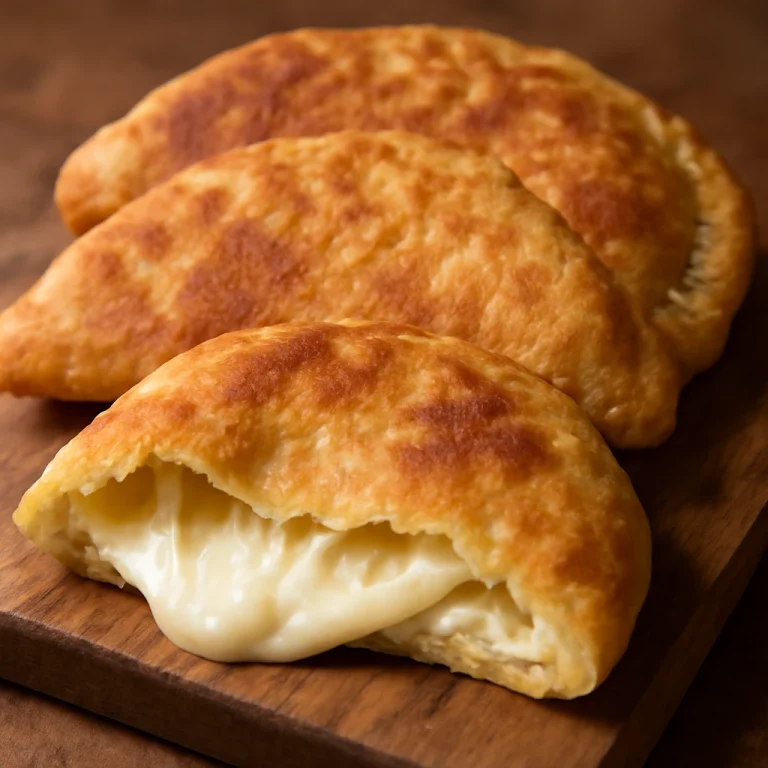 Fry bake sajttal, ropogós tésztával és olvadó sajttal a közepében