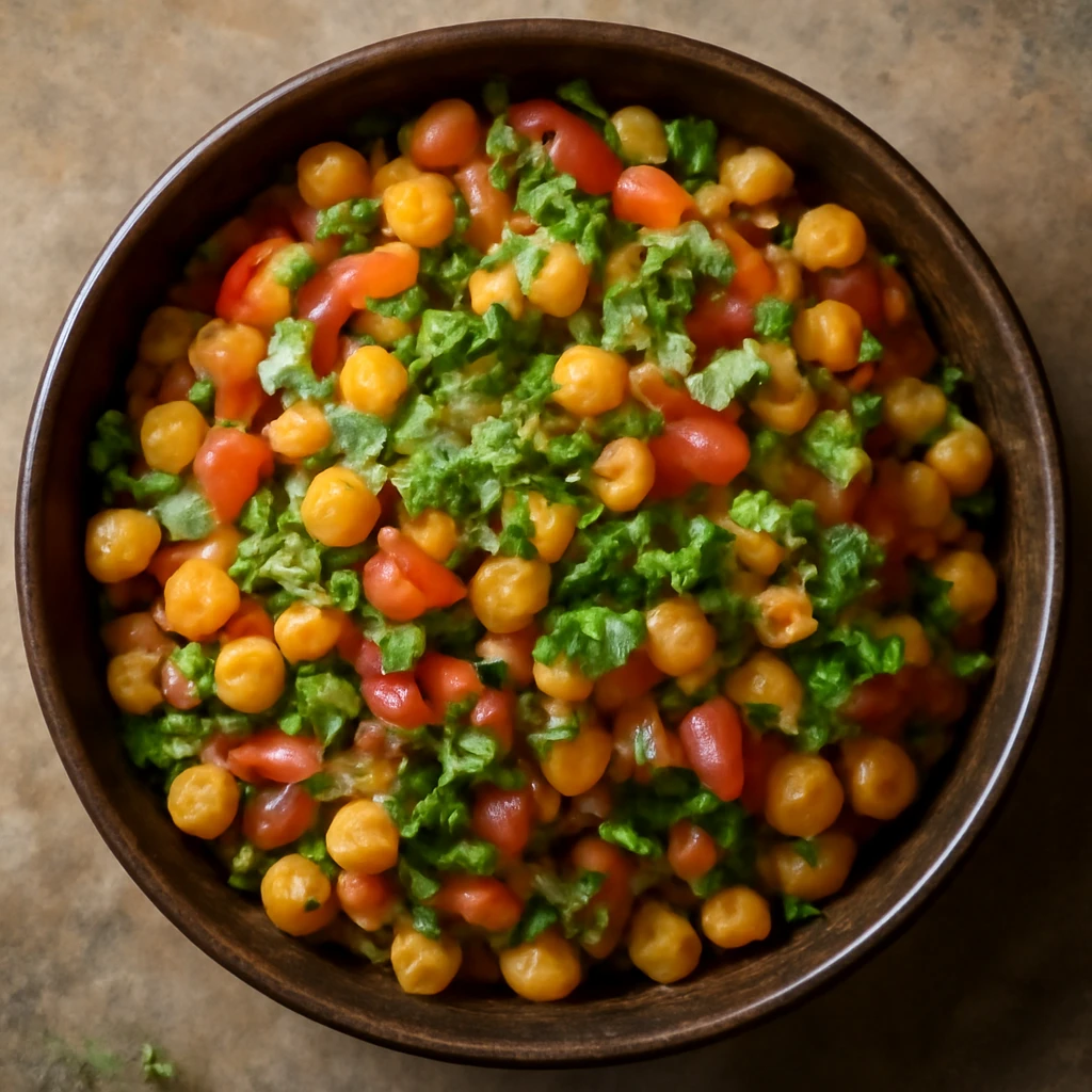 Ghugni chaat, ínycsiklandó indiai étel hagymával és paradicsommal