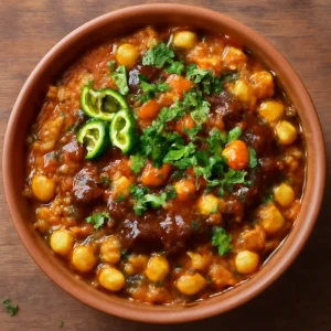 Friss, fűszeres ghugni chaat tamarind szósszal