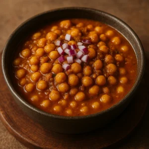 Fűszeres indiai sárgaborsó curry házilag