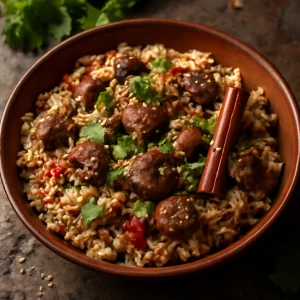 Fűszeres bárányhús basmati rizzsel