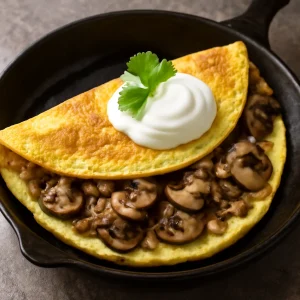 Friss gombás omlett tejföllel