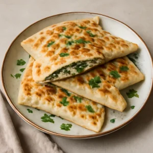Friss, sajtos és zöldfűszeres gözleme