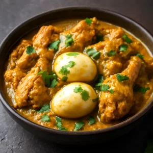Kókusztejes gudeg csirke friss korianderrel