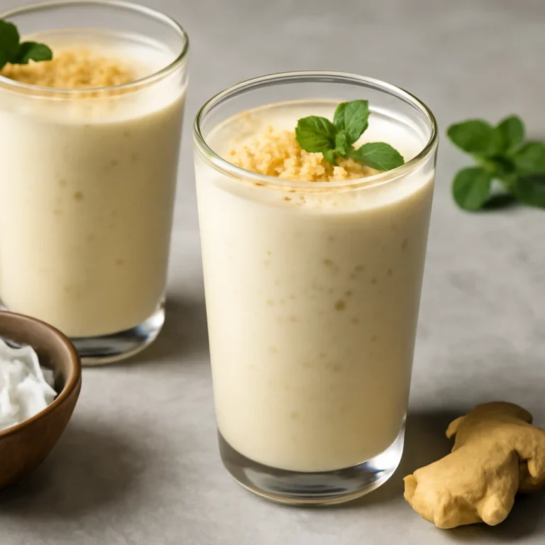 Gyömbéres lassi, friss joghurttal és gyömbérrel