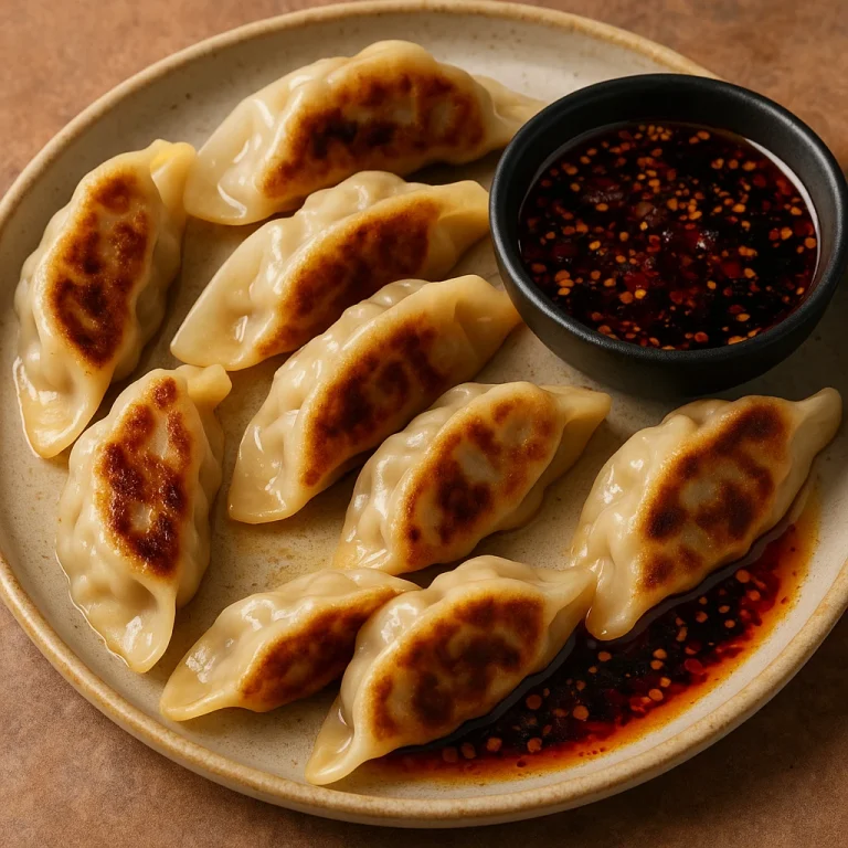 Gyoza chili olajjal – aranybarnára sült japán gombócok csípős olajjal meglocsolva