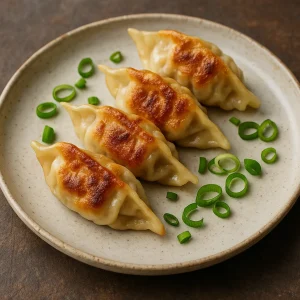 Japán gyoza csirkehússal, ropogós alappal