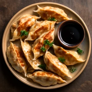 Gyoza csirkével, gazdag fűszeres ízekkel