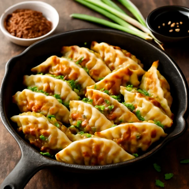Gyoza miso pasztával, frissen tálalva