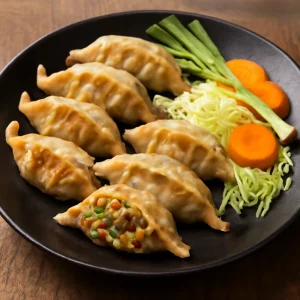 Friss zöldségekkel töltött gyoza