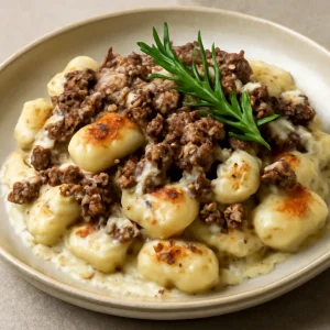 Finom haggis gnocchi, tejszínes szósszal és friss rozmaringgal