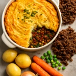 Haggis pásztorpite töltelékként, gazdag fűszeres ízekkel