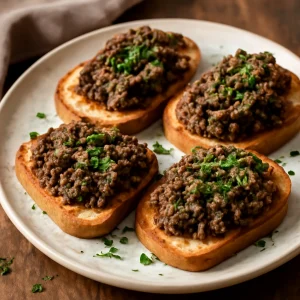 Skót haggis tálalva ropogós pirítóson