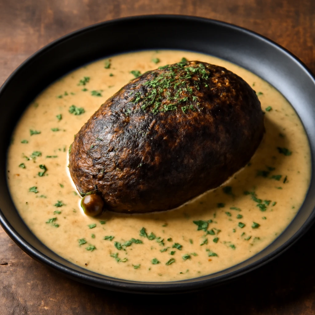 Skót haggis whisky-s mártással