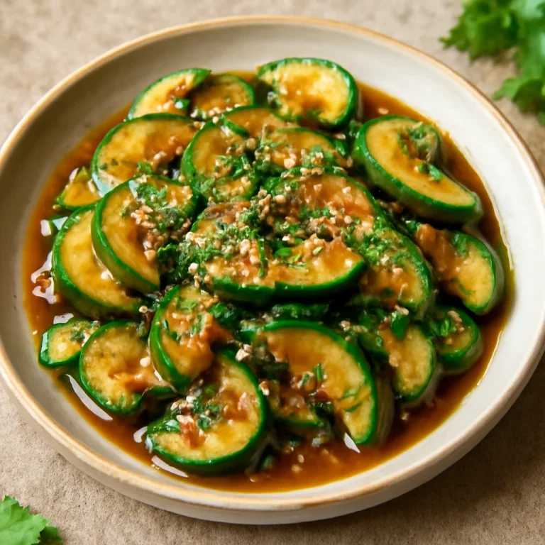 Hobak Bokkeum, szezámmaggal és korianderrel tálalva