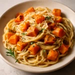 Hokkaido sütőtök tésztával, reszelt parmezánnal és rozmaringgal